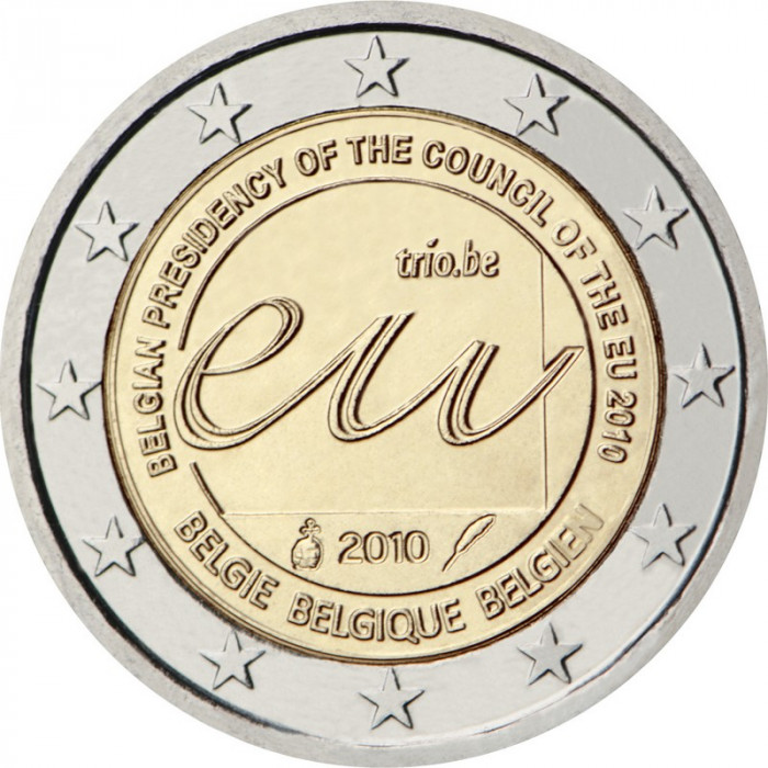 Бельгия 2 Евро 2010 год Председательство Бельгии в Совете Европейского союза