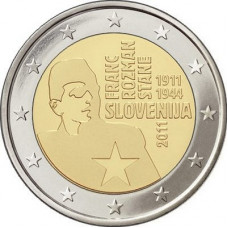 Словения 2 Евро 2011 год 100 лет со дня рождения Франца Розмана