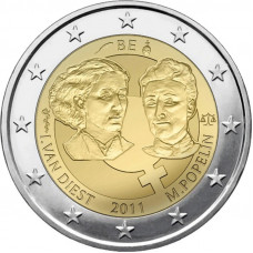Бельгия 2 Евро 2011 год 100-летие Международного женского дня