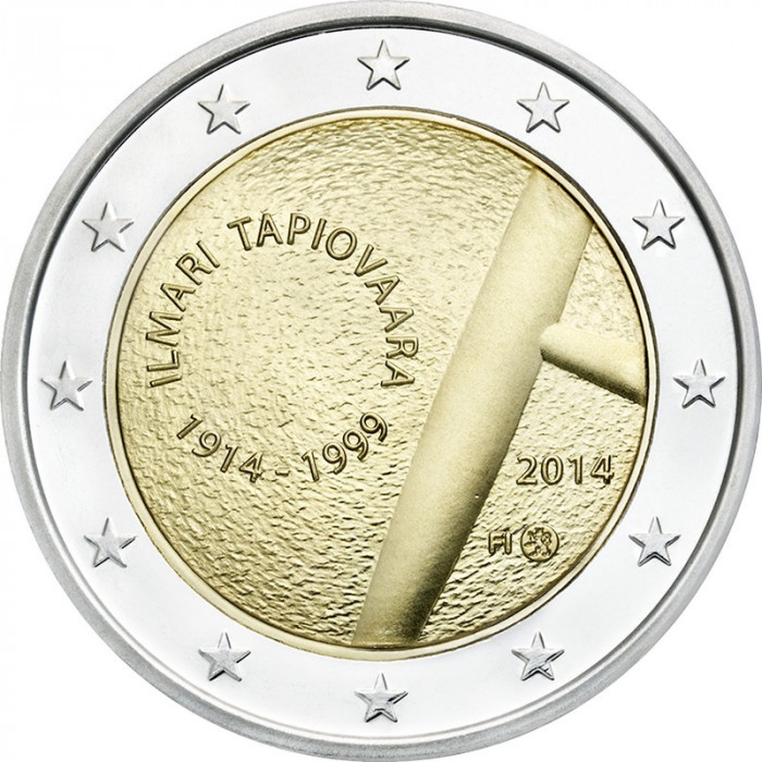 Финляндия 2 Евро 2014 год 100 лет со дня рождения Илмари Тапиоваара (BOX309)