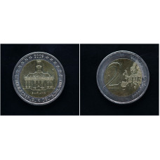 Германия ФРГ 2 Евро 2009 J год Церковь Людвига в Саарбрюккен, Саар