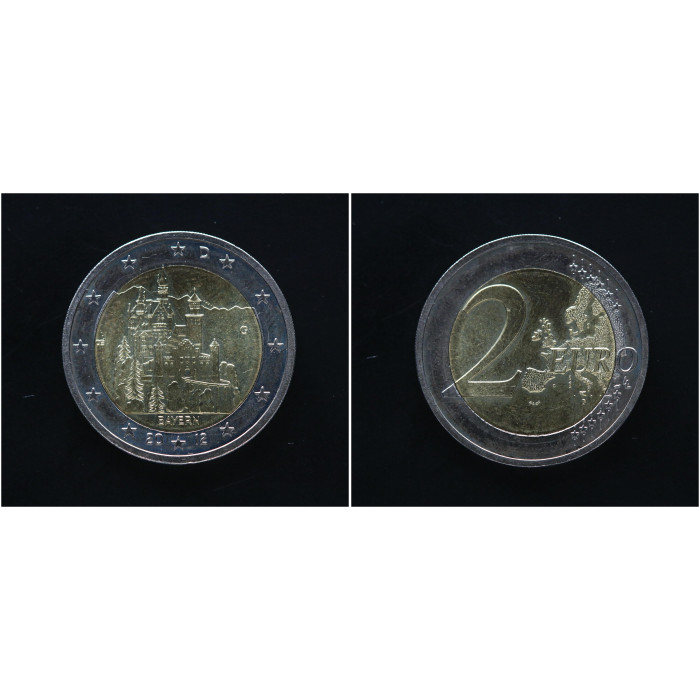 Германия ФРГ 2 евро 2012 G год Бавария М/Д Карлсруэ
