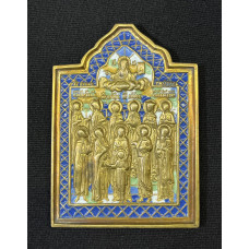 Россия Икона Кирик и Иулита - Избранные святые 5 Пять эмалей Бронза Россия Икона Кирик и Иулита - Избранные святые 5 Пять эмалей Бронза