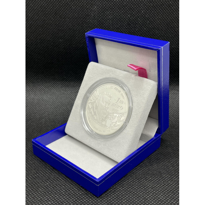 Франция 1 1/2 - 1,5 Евро 2005 год Ag 100 лет со дс Жюля Верна / Вокруг света за 80 дней РЕДКАЯ !