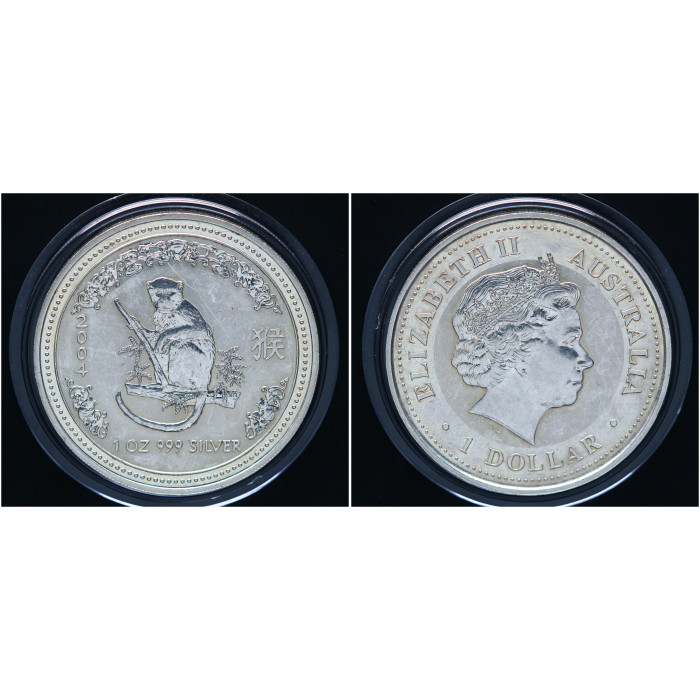 Австралия 1 Доллар 2004 год. Год Обезьяны. Лунный календарь / Гороскоп
