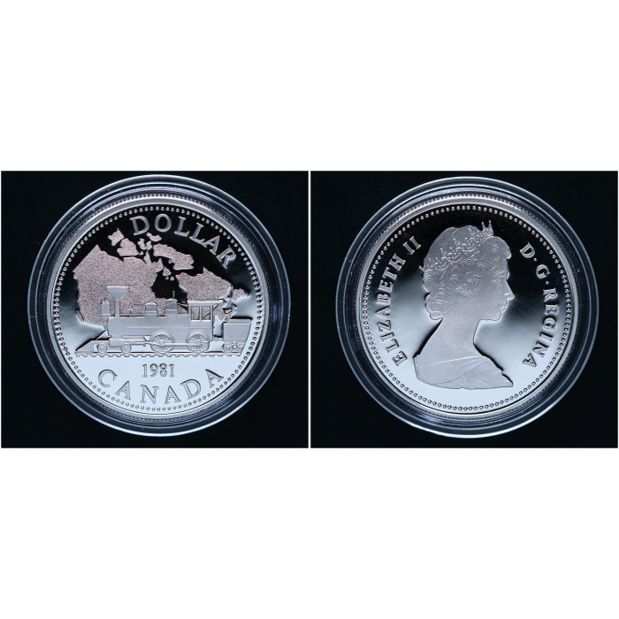 Канада 1 Доллар 1981 год. 100 лет Трансконтинентальной железной дороге