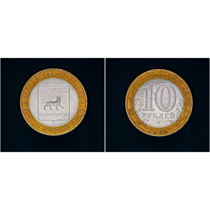 Россия 10 рублей 2009 СПМД год UNC Y# 989 Еврейская автономная область (BOX826) 