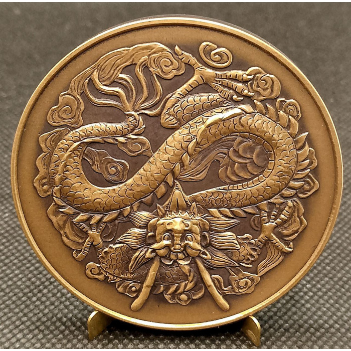 Россия настольная Медаль 2012 СПМД год. Год Дракона. Гороскоп. Календарь. Гознак 