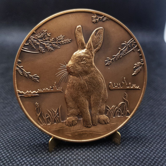 Россия настольная Медаль 2011 СПМД год. Год Кролика / Зайца. Гороскоп. Календарь. Гознак 