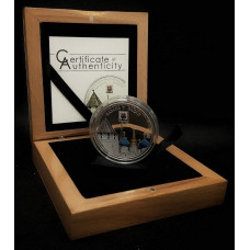 Острова Кука 5 Долларов 2011 год. Серебро 925. Казань Города России. Цветная