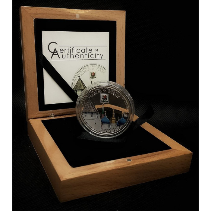 Острова Кука 5 Долларов 2011 год. Серебро 925. Казань Города России. Цветная