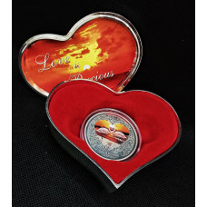 Ниуэ 2 Доллара 2011 год. Серебро 999. Любовь бесценна Фламинго. Сердце. Цветная