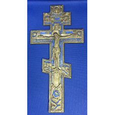 Царская Россия Восьмиконечный Крест распятие Христово. Иисус Христос Вседержитель. Пластика, Эмаль