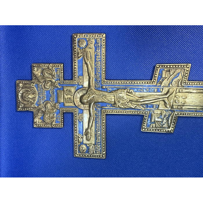 Царская Россия Восьмиконечный Крест распятие Христово. Иисус Христос Вседержитель. Пластика, Эмаль