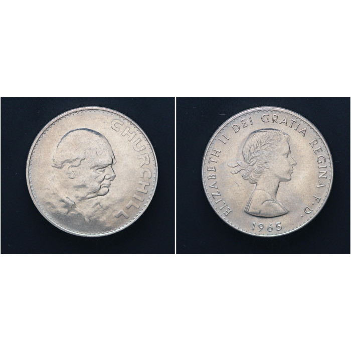 Великобритания 1 Крона 1965 год.  Сэр Уинстон Черчилль. Банк - холдер (BOX1056)