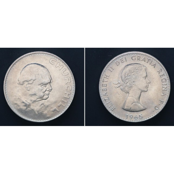 Великобритания 1 Крона 1965 год.  Сэр Уинстон Черчилль. Банк - холдер (BOX1056)