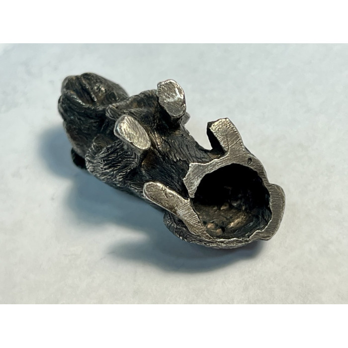 Царская Россия Статуэтка / Скульптура Собака Бульдог 84 пр. Серебро Клеймо мастера ВК