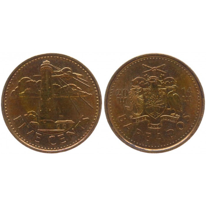 Барбадос 5 Центов 2014 год. KM# 11a. Маяк Гордон (BOX1226)