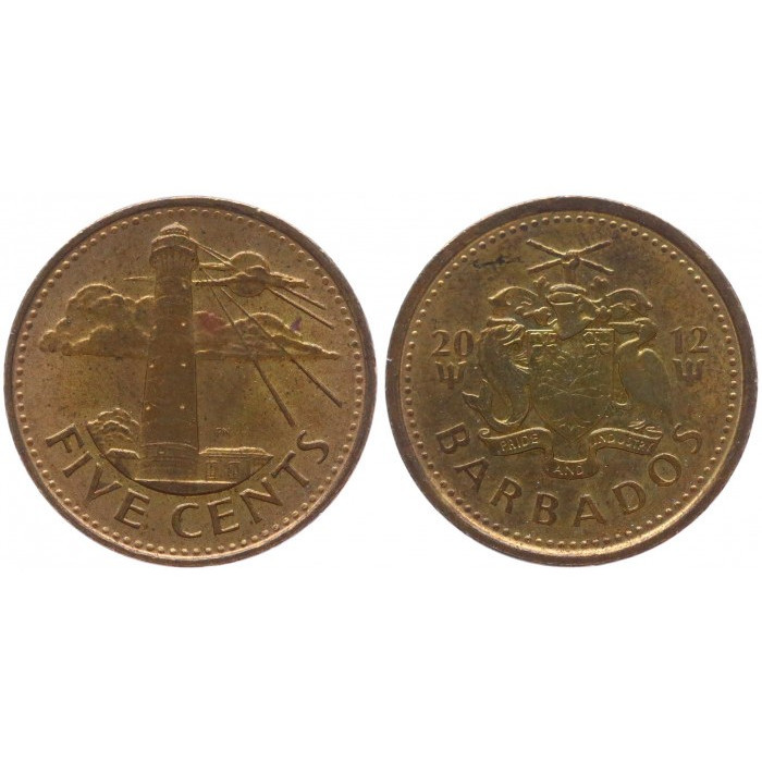 Барбадос 5 Центов 2012 год. KM# 11a. Маяк Гордон (BOX1149)