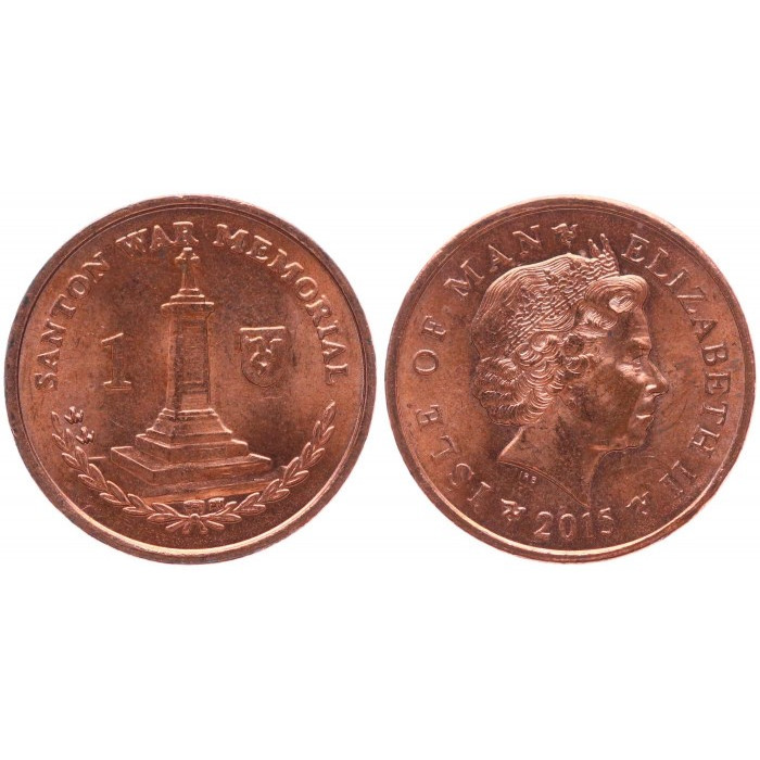 Остров Мэн 1 Пенни 2015 год. KM# 1253. Военный мемориал в Сантоне (BOX1181)