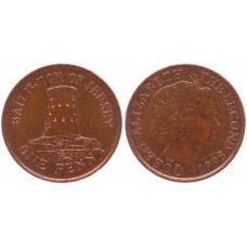 Джерси 1 Пенни 1998 год. KM# 103. Сторожевая башня в Сент-Клементсе (BOX1193)