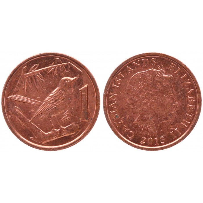 Каймановы Острова 1 Цент 2013 год. KM# 131. Большой Каймановый дрозд (BOX1167)