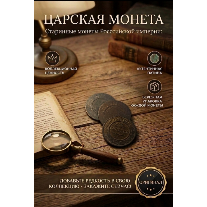 Монета Царской России "3 Копейки 1893 СПБ год". Период правления Александра III. Оригинал. (BOX1009)