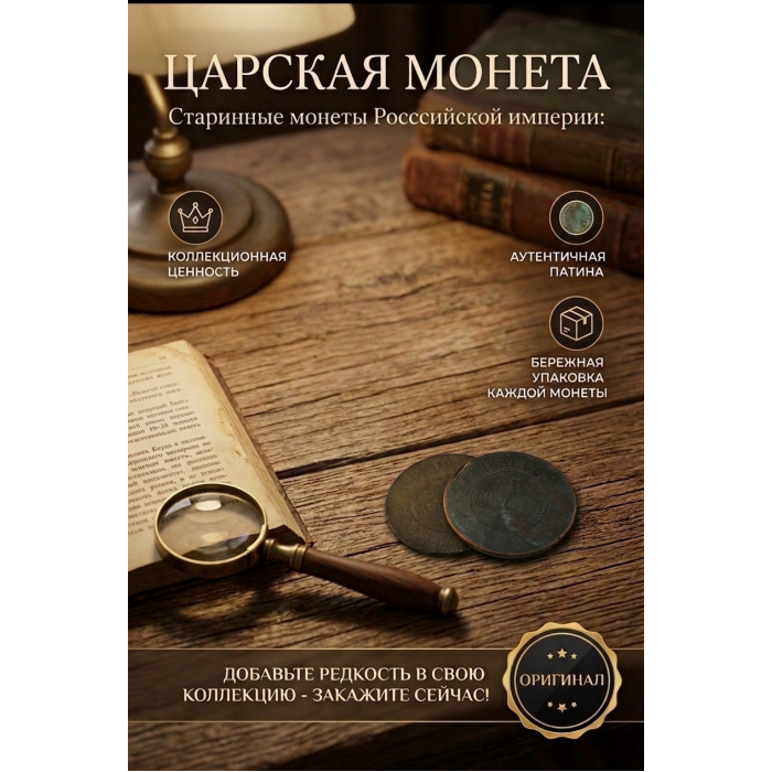 Монета Царской России "5 Копеек 1881 СПБ год". Период правления Александра II. Оригинал. (BOX590)