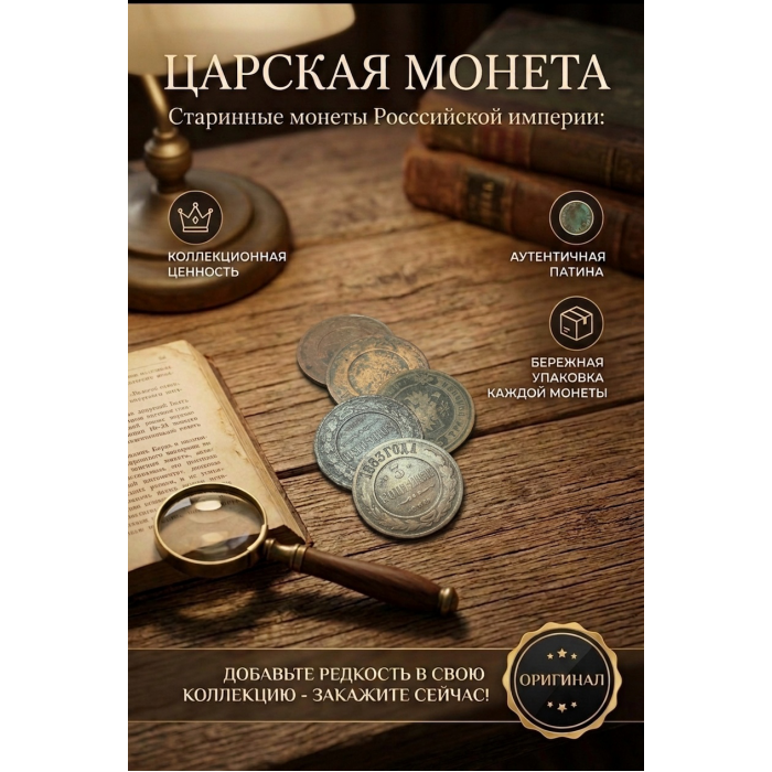 Монета Царской России "3 Копейки 1883 СПБ год". Период правления Александра III. Оригинал. (BOX79)