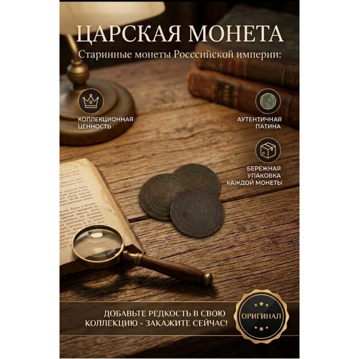Монета Царской России "1 Копейка 1907 СПБ год". Период правления Николая II. Оригинал. (BOX231)   