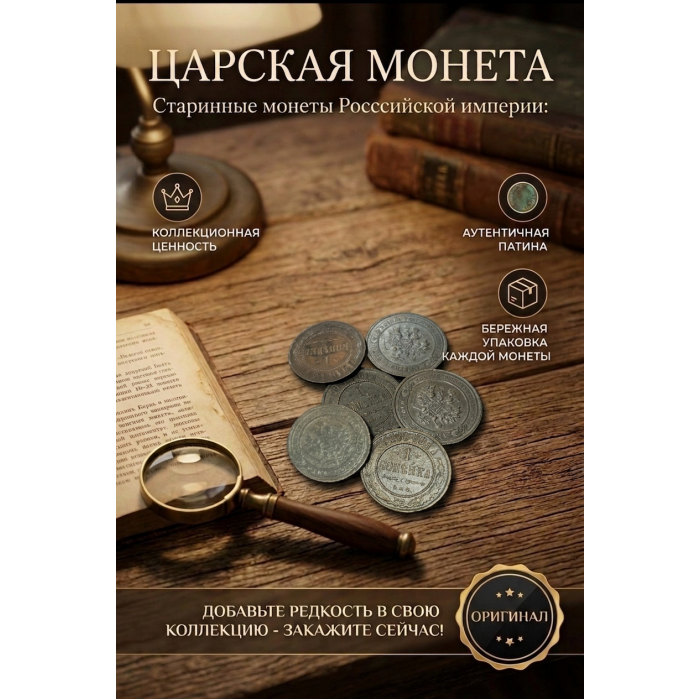 Монета Царской России "1 Копейка 1899 СПБ год". Период правления Николая II. Оригинал. (BOX597)   