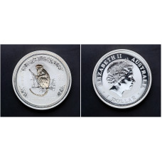 Австралия 1 Доллар 2004 год. "Год Обезьяны. Лунный календарь / гороскоп"; ag, proof.