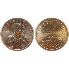 США 1 Доллар 2002 D год UNC Сакагавея Коренные американцы Парящий орёл