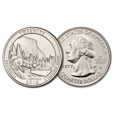 США 25 центов 2010 D год UNC Прекрасная Америка № 3 Йосемитский национальный парк