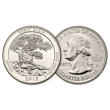 США 25 центов 2013 D год UNC Прекрасная Америка № 18 Национальный парк Грейт-Бейсин (BOX261)
