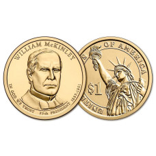США 1 Доллар 2013 P год UNC Президенты № 25 Уильям Мак-Кинли