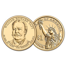 США 1 Доллар 2013 P год UNC Президенты № 27 Уильям Тафт