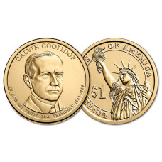 США 1 Доллар 2014 D год UNC Президенты № 30 Калвин Кулидж