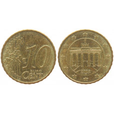 Германия ФРГ 10 Евроцентов 2002 G год KM# 210 Бранденбургские ворота