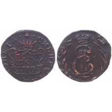 Россия Сибирь Полушка 1770 КМ год Бит# 1214 (R1) Сибирская монета