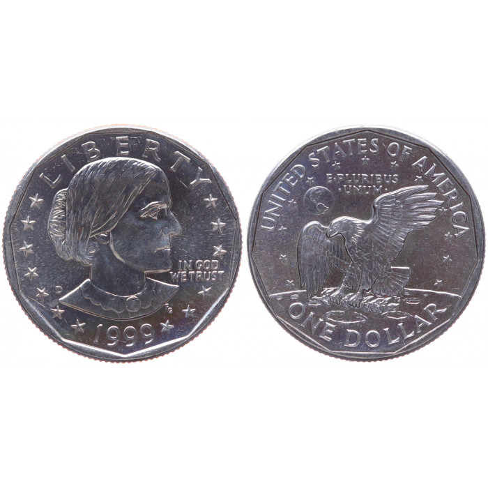 США 1 Доллар 1999 D год UNC KM# 207 Сьюзен Энтони