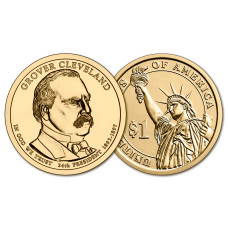 США 1 Доллар 2012 P год UNC Президенты № 24 Гровер Кливленд