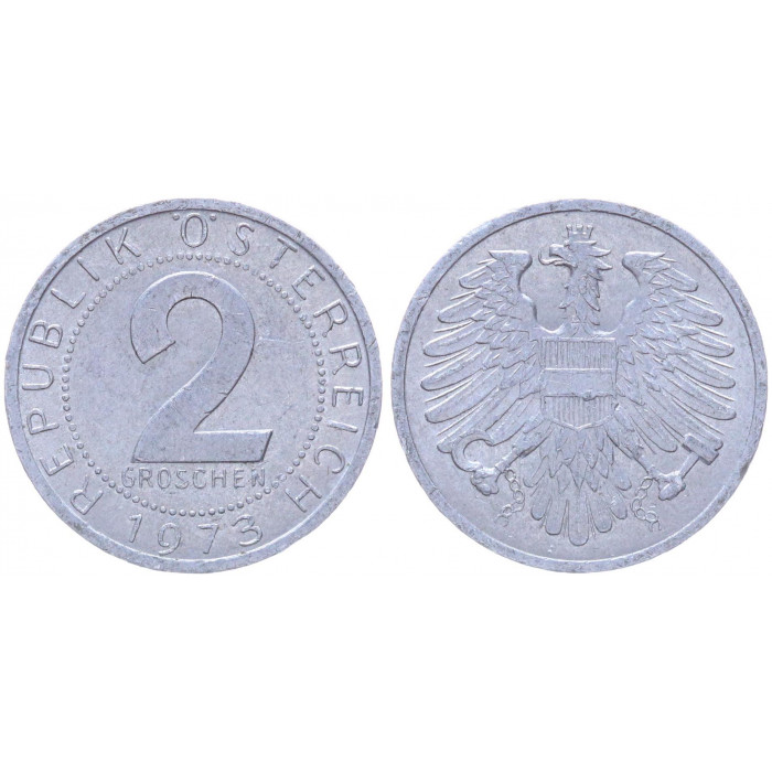 Австрия 2 Гроша 1973 год KM# 2876