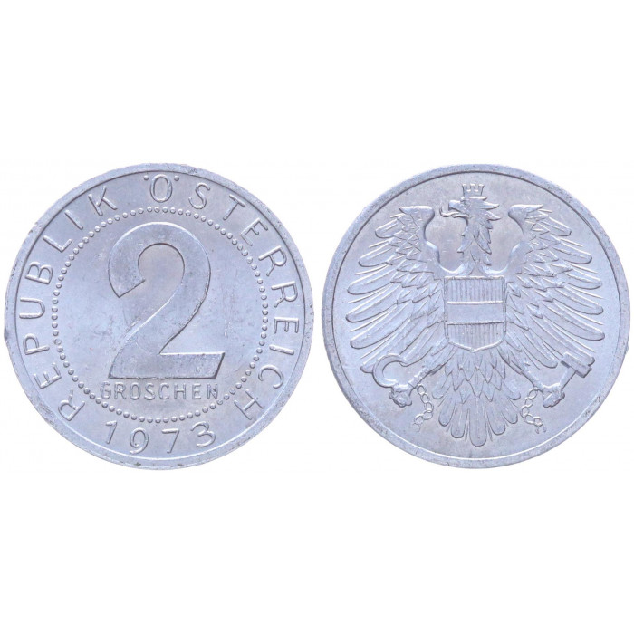 Австрия 2 Гроша 1973 год KM# 2876