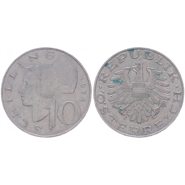 Австрия 10 Шиллингов 1974 год KM# 2918 Женщина из Вахау
