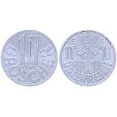 Австрия 10 Грошей 1955 год KM# 2878