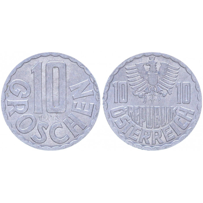 Австрия 10 Грошей 1973 год KM# 2878