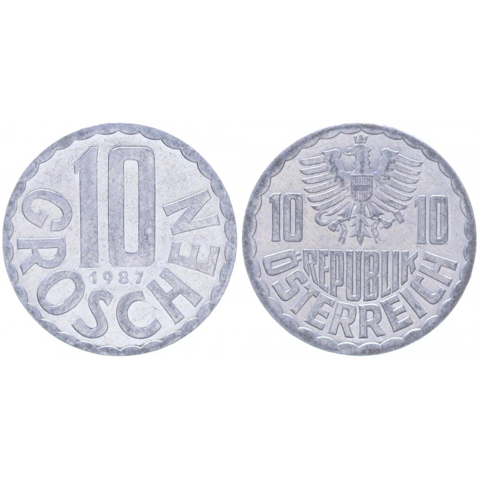 Австрия 10 Грошей 1987 год KM# 2878