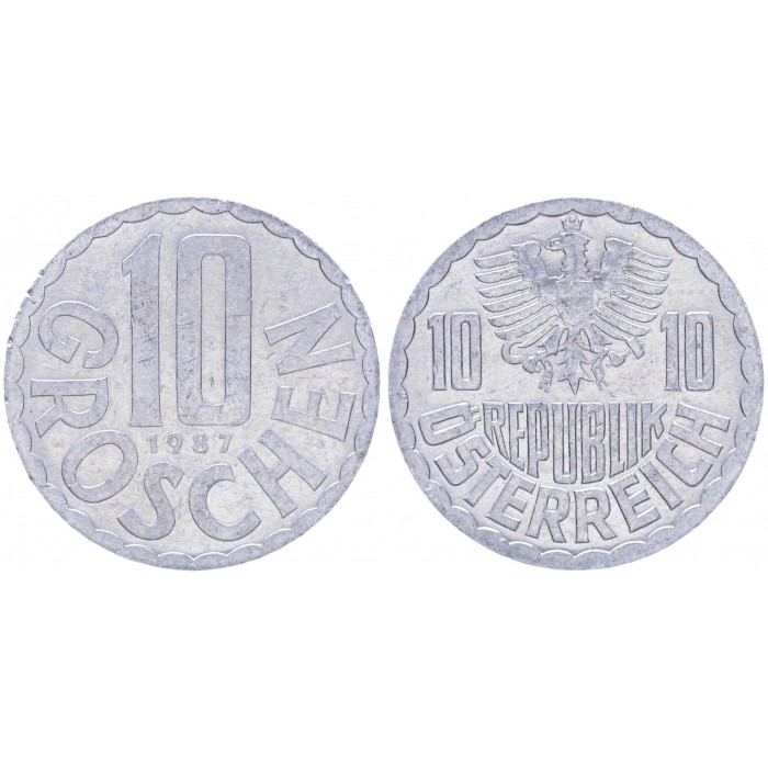 Австрия 10 Грошей 1987 год KM# 2878
