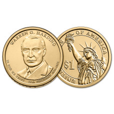 США 1 Доллар 2014 D год UNC Президенты № 29 Уоррен Гардинг